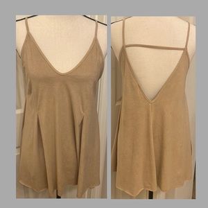 FAUX SUEDE LONG TANK TOP
